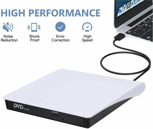 Slim External CD DVD Drive USB 3.0 Disc Player Burner Writer