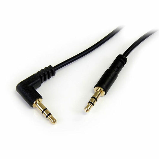 StarTech 3.5mm Audio Jack Cable – 1.8m, Right-Angle, Black (MU6MMSRA)