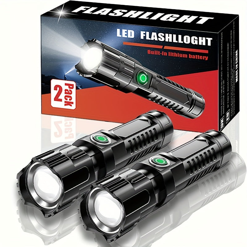 Ultra-Bright LED Flashlights – 350 Lumen, 3 Modes (2-Pack)