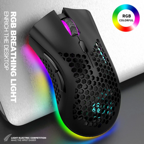 Wireless RGB Gaming Mouse – Honeycomb, Rechargeable, 3200 DPI