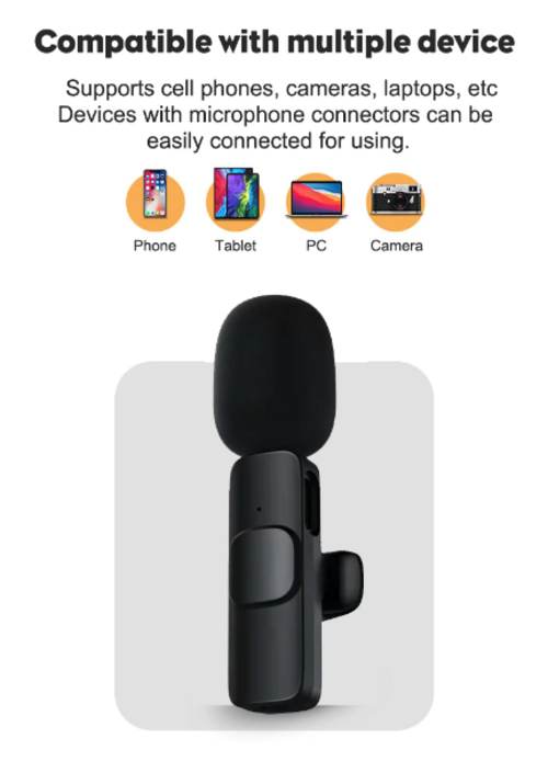 Wireless Lavalier Microphone – Mini Clip-On Mic for iPhone & USB-C