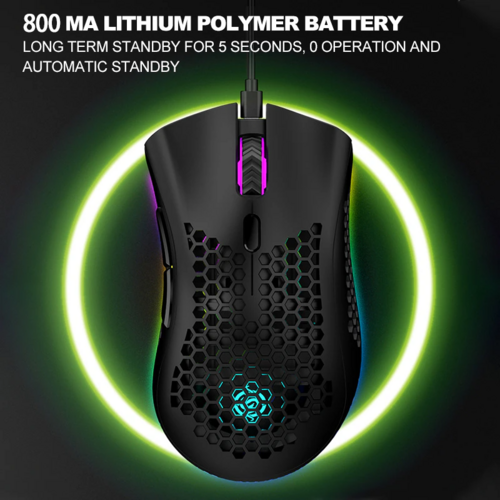 Wireless RGB Gaming Mouse – Honeycomb, Rechargeable, 3200 DPI