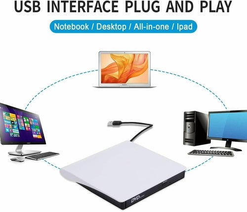 Slim External CD DVD Drive USB 3.0 Disc Player Burner Writer