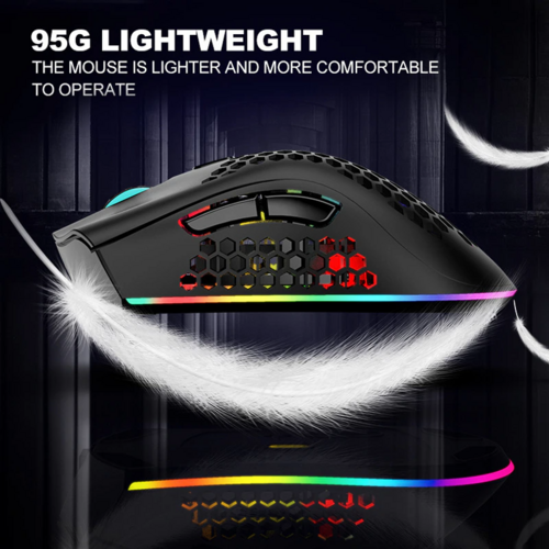 Wireless RGB Gaming Mouse – Honeycomb, Rechargeable, 3200 DPI