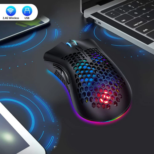 Wireless RGB Gaming Mouse – Honeycomb, Rechargeable, 3200 DPI