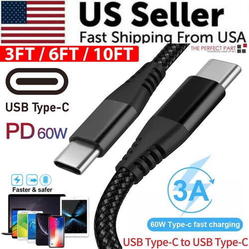 USB-C to USB-C Fast Charging Cable – Braided Premium