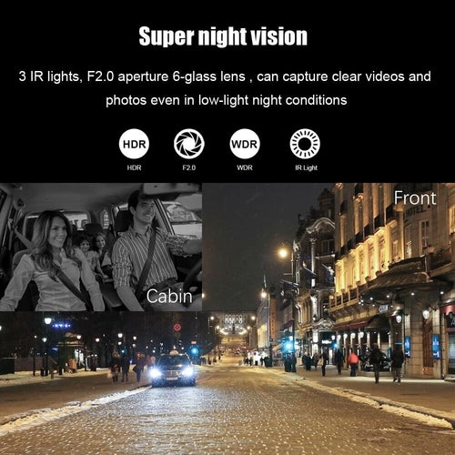 Dash Cam Front and Rear – Full HD Car Video Recorder with Night Vision & Loop Recording