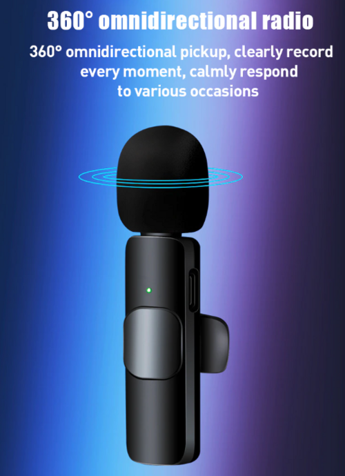 Wireless Lavalier Microphone – Mini Clip-On Mic for iPhone & USB-C