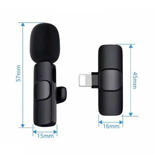 Wireless Lavalier Microphone – Mini Clip-On Mic for iPhone & USB-C