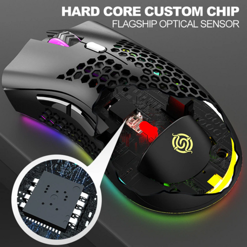 Wireless RGB Gaming Mouse – Honeycomb, Rechargeable, 3200 DPI