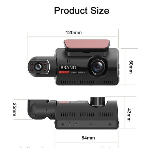 Dash Cam Front and Rear – Full HD Car Video Recorder with Night Vision & Loop Recording