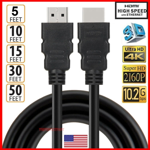 4K HDMI 2.0 Cable – 18Gbps, HDR, 60Hz, UHD 2160P High Speed for TV, Monitor & Gaming