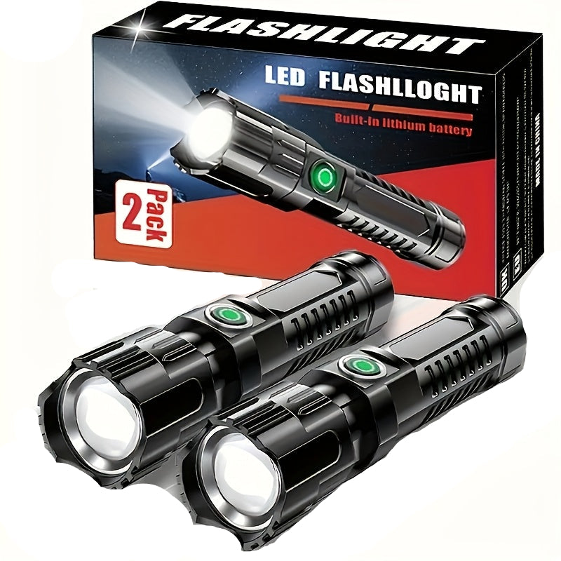 Ultra-Bright LED Flashlights – 350 Lumen, 3 Modes (2-Pack)