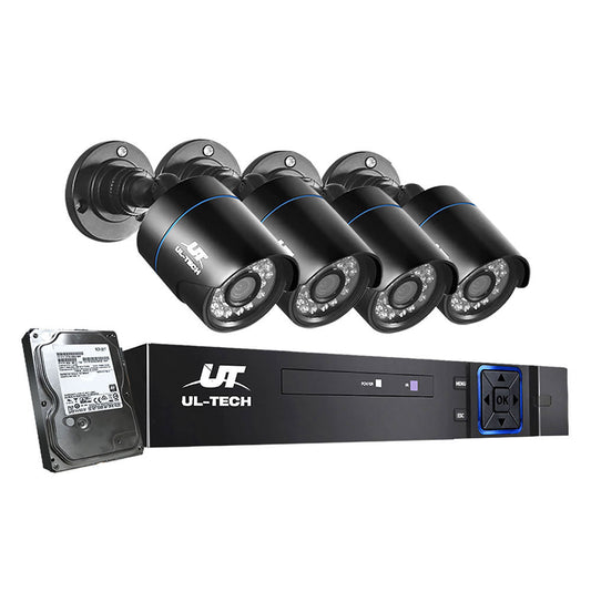 1080P 4-Channel CCTV Security System – 4 Cameras, 1TB HDD, Night Vision